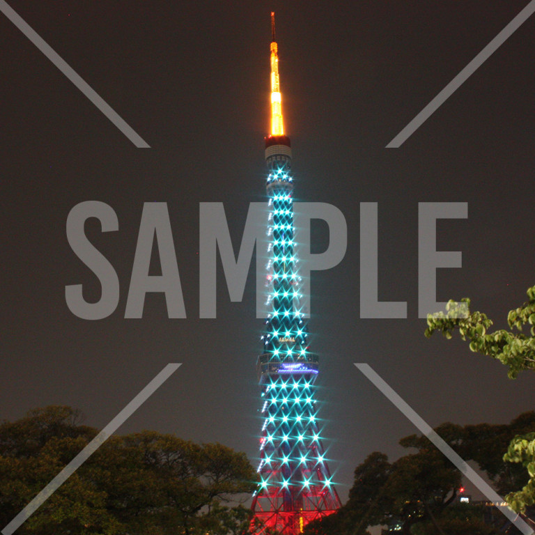 東京都 東京タワー グリーンリボン 臓器提供意思表示啓発のライトアップ グリーンの光