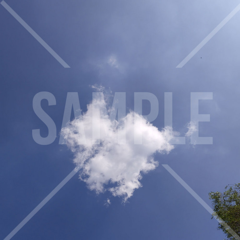 夏の青空と雲 ハート型の雲