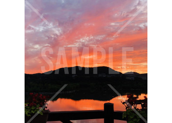 湖と夕陽 大連（Dalian）西山湖 西山湖公園