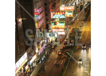 香港の夜景 ホテルから見たカラフルな香港の夜景