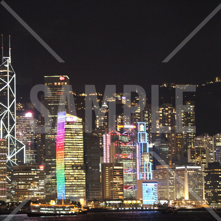 香港 尖沙咀プロムナードから見た夜景